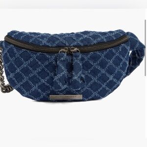 NWT Kurt Geiger Brixton large Crossbody denim belt bag
